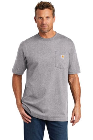 HEATHER GREY CTK87 carhartt workwear pocket short sleeve t-shirt