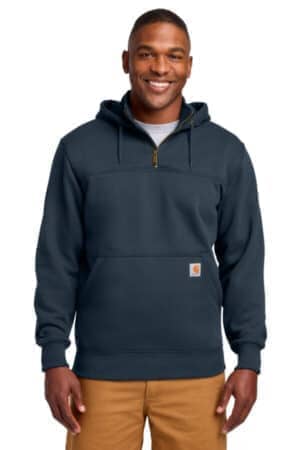 NEW NAVY CTT100617 carhartt tall rain defender paxton heavyweight hooded zip mock sweatshirt