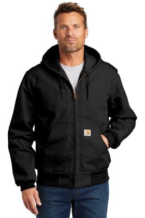 BLACK CTTJ131 carhartt tall thermal-lined duck active jac