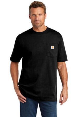 BLACK CTTK87 carhartt tall workwear pocket short sleeve t-shirt