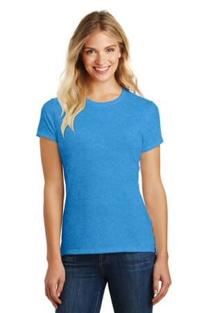 HEATHERED BRIGHT TURQUOISE DM108L district women's perfect blend cvc tee