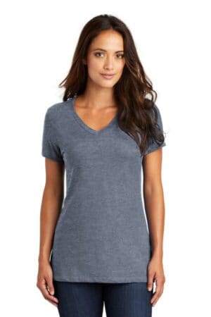 HEATHERED NAVY DM1170L district-women's perfect weight v-neck tee