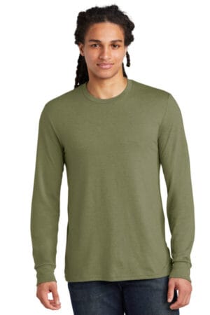 MILITARY GREEN FROST DM132 district perfect tri long sleeve tee 