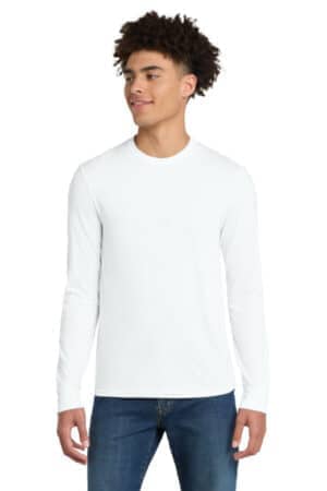 WHITE WHITE DM132 district perfect tri long sleeve tee