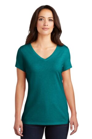 HEATHERED TEAL DM1350L district women's perfect tri v-neck tee
