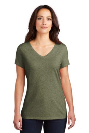 MILITARY GREEN FROST DM1350L district women's perfect tri v-neck tee