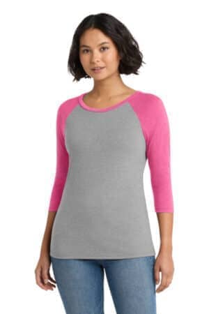 DM136L district women's perfect tri 3/4-sleeve raglan