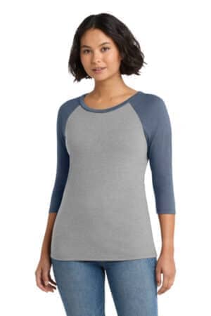NAVY FROST/ GREY FROST NAVY FROST/ GREY FROST DM136L district women's perfect tri 3/4-sleeve raglan