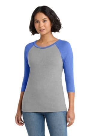 ROYAL FROST/ GREY FROST DM136L district women's perfect tri 3/4-sleeve raglan