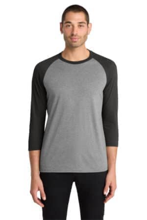 BLACK FROST/ GREY FROST DM136 district perfect tri 3/4-sleeve raglan