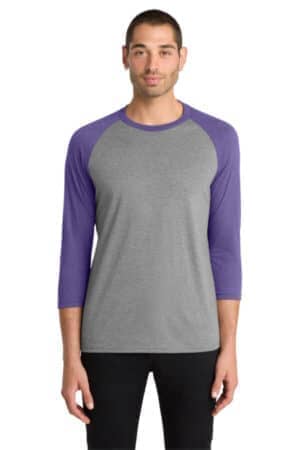 DM136 district perfect tri 3/4-sleeve raglan