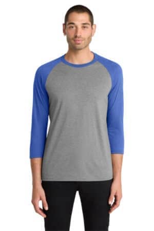 ROYAL FROST/ GREY FROST DM136 district perfect tri 3/4-sleeve raglan