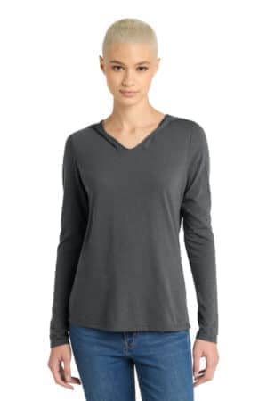 CHARCOAL DM139L district women's perfect tri long sleeve hoodie