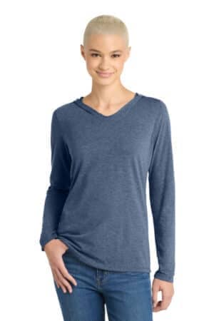 NAVY FROST DM139L district women's perfect tri long sleeve hoodie