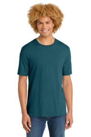 CARIBBEAN BLUE HEATHER DT104 district perfect weight tee