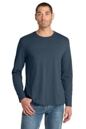 HEATHERED NAVY DT105 district perfect weight long sleeve tee
