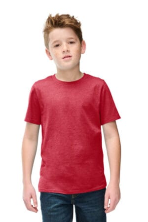 HEATHERED RED DT108Y district youth perfect blend cvc tee