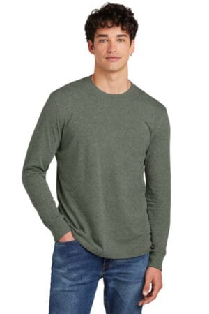 HEATHERED OLIVE DT109 district perfect blend cvc long sleeve tee