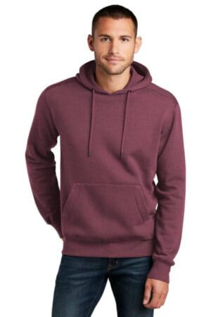 HEATHERED LOGANBERRY DT1101 district perfect weight fleece hoodie