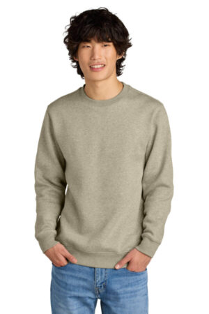 HEATHERED LATTE DT1106 district perfect weight fleece crew