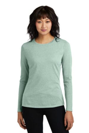 HEATHERED DUSTY SAGE DT110 district women's perfect blend cvc long sleeve tee