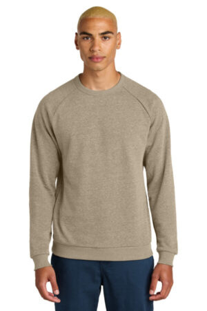 DESERT TAN HEATHER DT1304 district perfect tri fleece crewneck sweatshirt