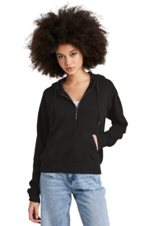 BLACK DT1311 district women's perfect tri fleece 1/2-zip pullover