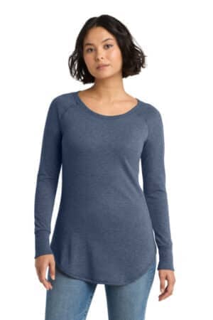 NAVY FROST DT132L district women's perfect tri long sleeve tunic tee