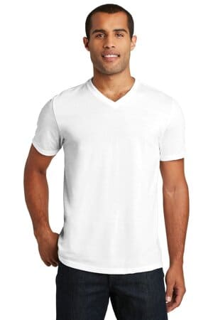 WHITE DT1350 district perfect tri v-neck tee