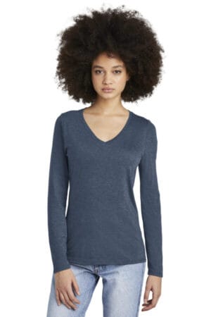 NAVY FROST DT135 district women's perfect tri long sleeve v-neck tee