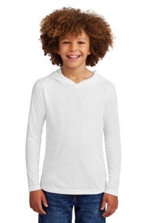 WHITE DT139Y district youth perfect tri long sleeve hoodie