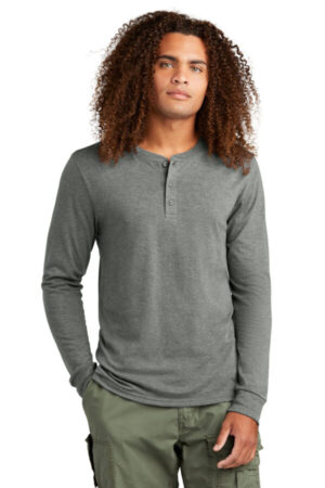 HEATHERED CHARCOAL DT145 district perfect tri long sleeve henley
