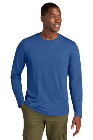 HEATHERED DEEP ROYAL DT185 district perfect weight cvc long sleeve tee