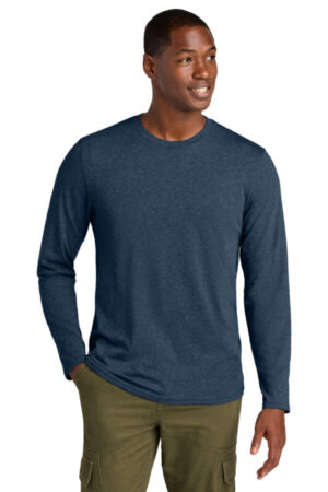 HEATHERED NAVY DT185 district perfect weight cvc long sleeve tee