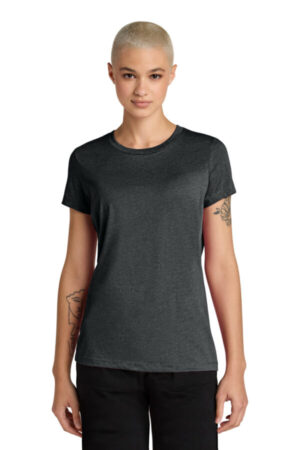 JET BLACK HEATHER DT188 district women's perfect weight cvc tee