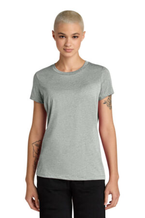 LIGHT HEATHER GREY DT188 district women's perfect weight cvc tee