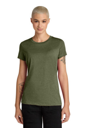 MILITARY GREEN HEATHER DT188 district women's perfect weight cvc tee