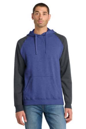 DT196 district young mens lightweight fleece raglan hoodie