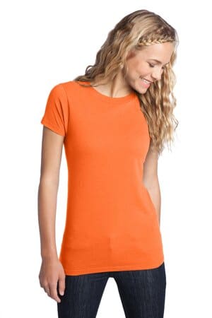 NEON ORANGE DT5001 district women's fitted the concert tee