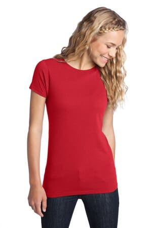 NEW RED DT5001 district women's fitted the concert tee