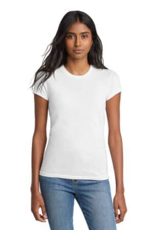 WHITE DT5001 district women's fitted the concert tee