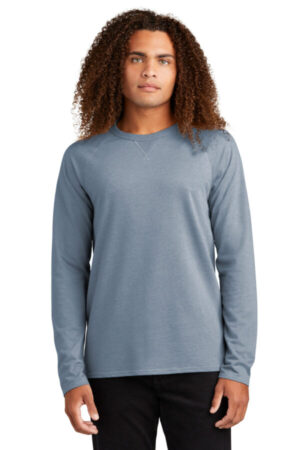 FLINT BLUE HEATHER DT572 district featherweight french terry long sleeve crewneck