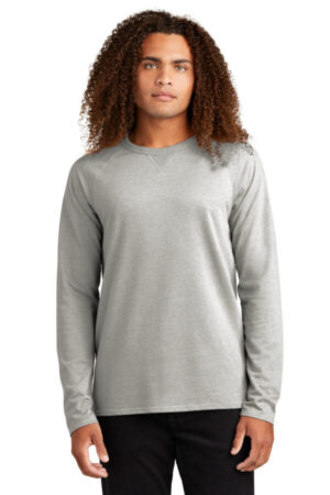 LIGHT HEATHER GREY DT572 district featherweight french terry long sleeve crewneck