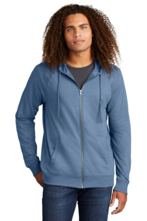 FLINT BLUE HEATHER DT573 district featherweight french terry full-zip hoodie