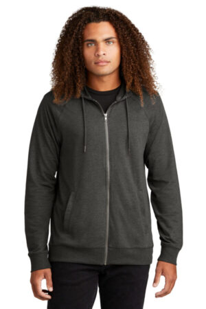 WASHED COAL DT573 district featherweight french terry full-zip hoodie