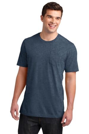 HEATHERED NAVY DT6000P district very important tee with pocket