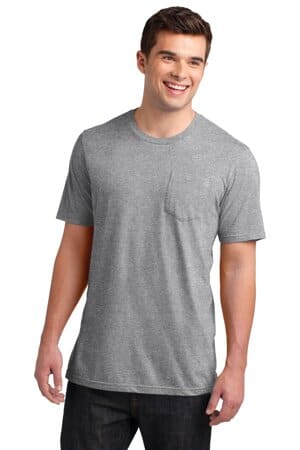 LIGHT HEATHER GREY DT6000P district very important tee with pocket