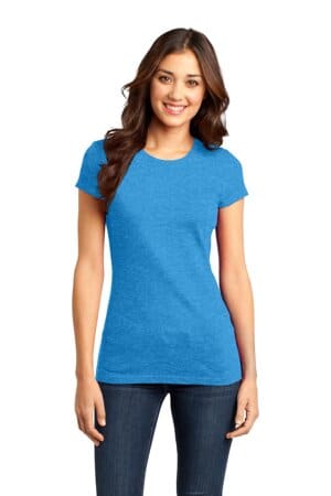 HEATHERED BRIGHT TURQUOISE DT6001 district women's fitted very important tee 