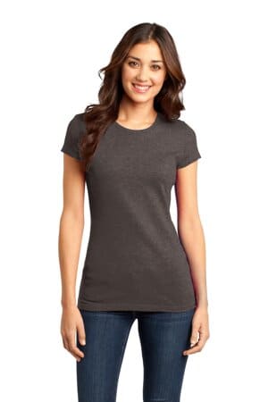 HEATHERED BROWN DT6001 district women's fitted very important tee 