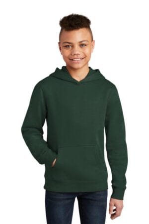 FOREST GREEN DT6100Y district youth vit fleece hoodie